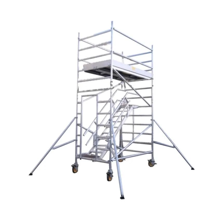 Double Width (140 cm x 255 cm) Stairway Tower – Platform 2.5 m (with Adjustable Wheel)